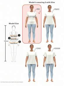 SHEIN ICON Áo thun nữ dáng ôm cổ tròn tay ngắn họa tiết tối giản màu xanh ô liu - Màu xanh lá cây đậm - Xem 5