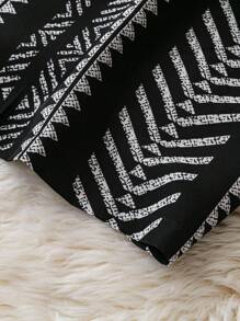 EMERY ROSE 大码女式黑色条纹印花休闲裤，适合通勤和日常穿着