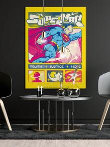 SUPERMAN X SHEIN 装饰海报非常适合家庭、客厅、卧室、办公室、浴室、厨房装饰 - 无框，适合客厅、卧室和餐厅 - 彩色 - 查看 1
