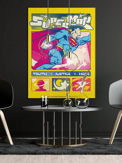 SUPERMAN X SHEIN Decorative Poster Very Suitable Family, Living Room, Bedroom, Office, Bathroom, Kitchen Decor-Frameless, Suitable For Living Room, Bedroom And Dining Room