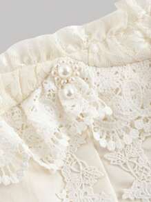 SHEIN MOD Váy satin thêu ren lãng mạn, thanh lịch, màu mơ cỡ lớn, viền bèo nhún và điểm nhấn nơ, thích hợp cho các buổi hẹn hò, tiệc tùng, ngày lễ, tiệc trà, sinh nhật, váy lễ Phục sinh cho nữ, váy dạ hội, quần áo mùa hè, trang phục nghỉ lễ cho nữ, váy dự tiệc cưới cho nữ, váy trang trọng cho nữ, váy tốt nghiệp, váy sinh nhật cho nữ - Màu be - Xem 10