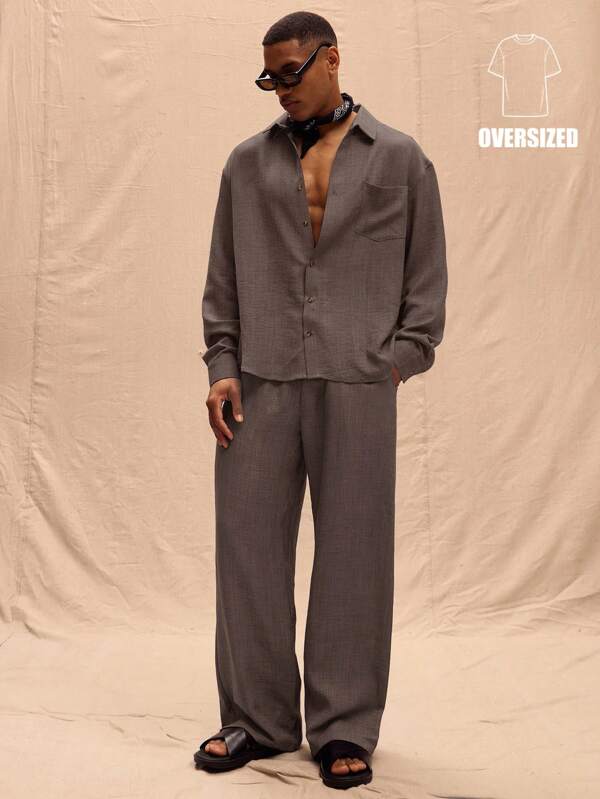 Musero Pantalones de lino oversize solo para primavera, verano, vacaciones y Pascua