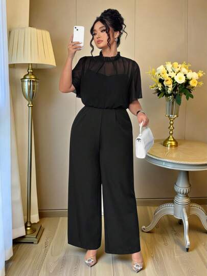 Auvina Plus-Size Women's Elegant Vacation Summer Commuter Romper