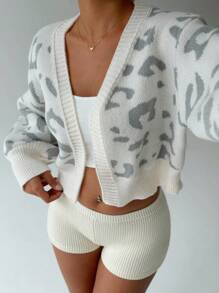 Flirla Women's Casual Loose Cropped Cardigan Fall Winter Cloth For Women - Multicolor - View 5