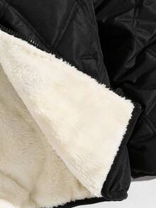 Tween Boy Casual Thermal Lined Hooded Jacket, Winter Fall - Black - View 6