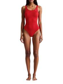 Nike 女士露背交叉带连体泳衣 - 紅色 - 查看 3