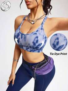 Innovista Reggiseno senza cuciture con effetto tie-dye e lavaggio vintage, con spalline, adatto per attività come yoga, pilates, HIIT, allenamento, ufficio, palestra, corsa, boxe, ciclismo, esercizi all'aperto. Tessuto traspirante, ad asciugatura rapida, con funzionalità regolabili e comodo per l'uso quotidiano.