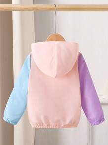 Mädchen Kapuzenjacke dünne Oberbekleidung, lässig und bequem, Herbst/Winter, Neu für Schulanfang, Strickjacke mit Reißverschluss, Farbblock, Langarm, tailliert