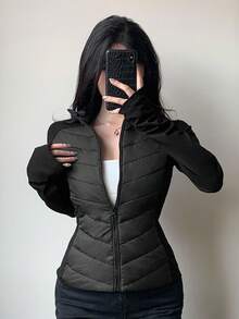 DAZY 女式立领修身夹棉大衣 冬季