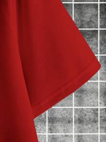 Manfinity EMRG Camiseta oversize de hombre con estampado de cruz y eslogan - Rojo - Ver 3