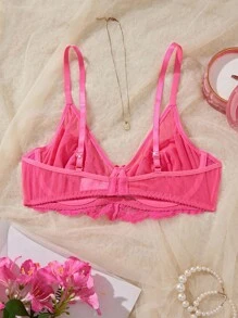 SHEIN Hot Pink Sheer Lace Push Up Bra With Style For Everyday Confidence Pink Lace Bra Pink Push Up Bra Bras For Women Pink Lace Push Up Bra Cute Bras