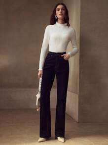 MOTF PREMIUM 纹理图案修身T恤 - 杏色 - 查看 2