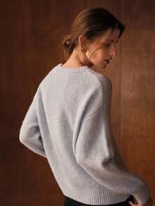 MOTF PREMIUM LIGHTWEIGHT OVERSIZED ROUND NECK SWEATER, AUTUMN/WINTER - Blue - View 3