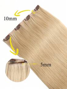 Seamless Clip Ins 丰盈接发 55克 1片 16号浅金色 100%高品质毛鳞片顺滑 Remy真人发 无痕PU夹式接发 - S16 - 查看 4