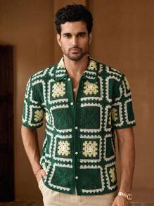 Manfinity BRENVOR 男士休闲宽松三色落肩短袖开衫，适合秋冬