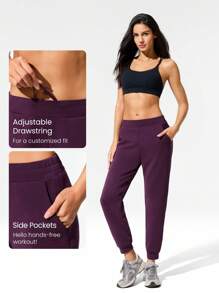 GLOWMODE Quần chạy bộ bỏ túi Modal có dây rút điều chỉnh vừa vặn Daily Lounge mùa thu - Cola anh đào - Xem 3