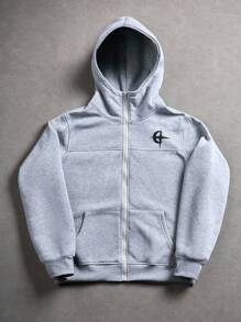 PAVTROS 男士 Streetrush 超大款拉链连帽卫衣，舒适街头风都市时尚休闲运动外套，冬季必备，灰色拉链连帽衫，拉链连帽衫，健身连帽衫，秋季长袖上衣