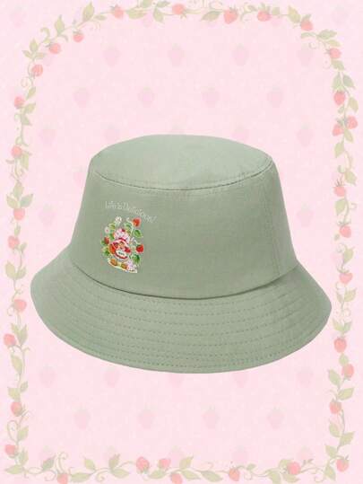 Cartoon Printed Sun Protection Bucket Hat For Women