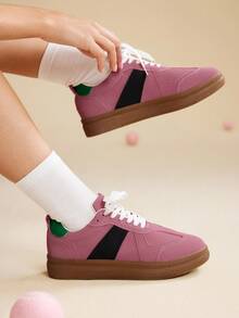 CUCCOO EASI Sepatu Sneakers Kasual Wanita Model Oxford untuk Perjalanan dan Aktivitas Luar Ruangan - Berwarna merah muda - View 1