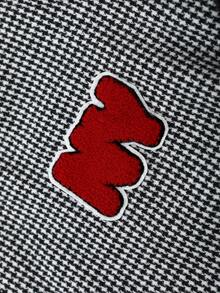 ROMWE MEN Street Life Chaqueta con capucha de pata de gallo y parches para hombre, ropa de abrigo casual de otoño/invierno - Negro - Ver 6