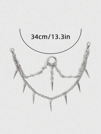 Goth 2 pièces Style gothique punk Décoration de chaussure à chaîne de clous sombres et épines, ajoute une ambiance mystérieuse à vos chaussures, convient aux femmes et aux hommes - Compact, délicat, article de mode multifonctionnel, décoration de chaussures d'Halloween pour créer l'ambiance