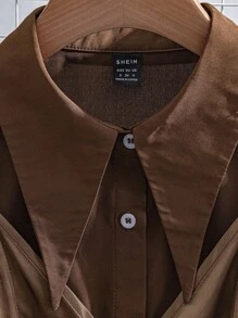 GlowEve Bộ đồ hai mảnh dệt kim thời trang đi làm mùa thu cho nữ - màu nâu - Xem 3