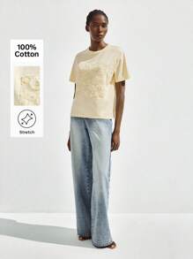 Maija 女式夏季休闲百搭现代都市时尚舒适T恤 - 淺灰紫 - 查看 1