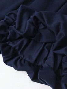 Sparklyn 青少年女孩韩式时尚休闲套装，包括 Polo 领运动衫 + 荷叶边迷你裙，新装，返校服装