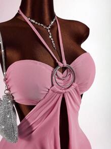 Amplova 夏季露背镂空性感紧身连体裤，休闲派对装