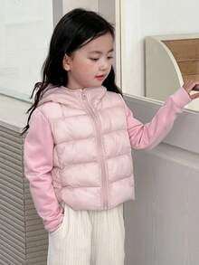 Dazy Kids 少女棉衣、秋季背心 - 粉色 - 查看 8
