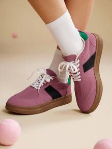 CUCCOO EASI Sepatu Sneakers Kasual Wanita Model Oxford untuk Perjalanan dan Aktivitas Luar Ruangan - Berwarna merah muda - View 4