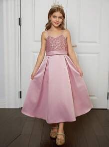 Hapijoa Girls' Elegant Dress, Sweet Lady Style, Suitable For Fall - Pink - View 6