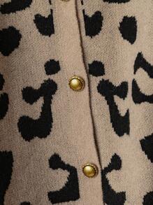 Juhart Plus Size Leopard Print Knit Cardigan Fall Winter Cloth For Women Autumn - Multicolor - View 6