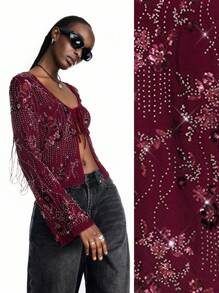 LYSMO 2025 秋冬女士正装 返校 万圣节 婚礼 宾客 度假 Y2K 海滩 可爱 教师 外出 商务休闲 优雅 生日 办公室 乡村 音乐会 俱乐部 性感 西部 工作服 街头服饰 复古 节日 鸡尾酒会 狂欢 亮片 系带上衣