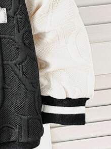 SHEIN 6M-3T 男婴休闲夹克，拼色，单排扣口袋，金属纽扣，灯芯绒衬衫款式，适合春季、夏季、秋季、上学、休闲、度假、运动、儿童服装、婴儿外套 - 黑色 - 查看 6