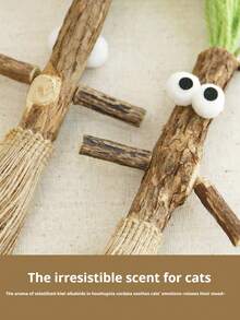 PETSIN 1 Peça Brinquedo de Catnip de Madeira, Lagarta, Formiga, Formato Fofo de Homem de Madeira, Autoentreterimento para Gatos, Boneca de Limpeza Oral, Bastão de Moagem de Catnip de Madeira para Filhotes de Gato, Brinquedo para Animais de Estimação - Multicolorido - Visão 8