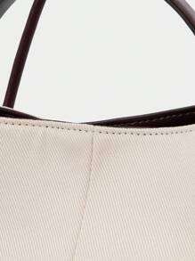 SHECARRY 女士时尚大容量手提包，适合日常使用 - 杏色 - 查看 5