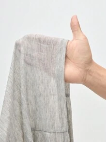 Eassivo Eassivo 女式休闲轻质纹理系带长袖运动 T 恤，四季皆宜，女式长袖上衣，裹身上衣，健身上衣，健身房上衣 - 淺灰色 - 查看 9