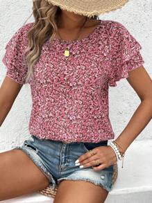 EMERY ROSE Áo cánh tay raglan họa tiết hoa giản dị cho kỳ nghỉ - Nhiều màu - Xem 4