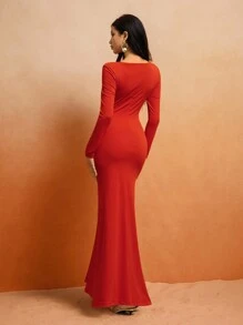 Roylia Sexy Fitted V-Neck Dress, European And American Style Autumn Dress Looks Of Party Fall Cloth For Women