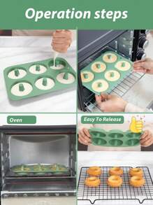 SHEIN Basic living 1pc Silicone Donut Mold, Green Cake Mold For Baking - Green - View 6