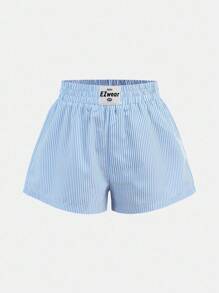 SHEIN 3pcs/Set Tween Girls Casual Striped Shorts Set With Elastic Waistband, School, Campus, College