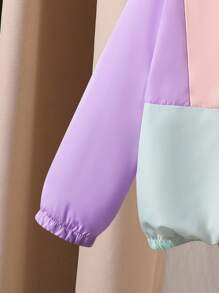 Mädchen Kapuzenjacke dünne Oberbekleidung, lässig und bequem, Herbst/Winter, Neu für Schulanfang, Strickjacke mit Reißverschluss, Farbblock, Langarm, tailliert