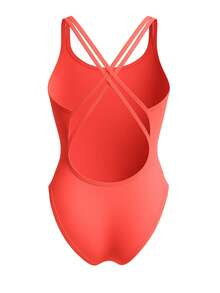 Nike 1 pieza Traje de baño de una sola pieza de unicolor, tipo halter y espalda descubierta, para deportes