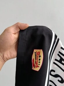 StreetHx Áo khoác ngắn tay dài in chữ phong cách xe máy thời trang dạo phố dành cho nữ - màu đen - Xem 7