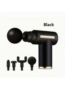 SHEIN A Stylishly Designed Mini High Torque Motor USB Rechargeable Handheld Massage Gun For Body, Back And Neck Deep Muscle Percussion Massager With 1200 MAh Rechargeable Lithium Battery - Ideal As A Father's Day And Mother's Day Gift - Button model - View 6