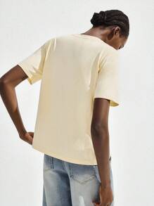 Maija 女式夏季休闲百搭现代都市时尚舒适T恤 - 淺灰紫 - 查看 7