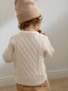 Cozy Pixies Maglione girocollo a maniche lunghe di colore unito per bambini, casual e versatile