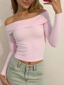 SHEIN 少女粉色针织休闲上衣，时尚百搭，适合日常穿着，迎接开学季 - 粉色 - 查看 6