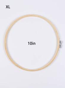 Crea diseños de bordado hermosos con esta 1 pieza de aro circular de madera, herramienta de artesanía manual de costura DIY - Beis - Ver 10